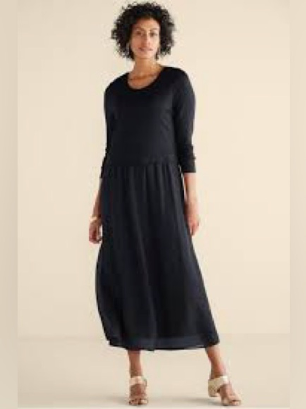 NWT Soft Surroundings Cassie Dress Black Long Maxi Elegant Classic Chiffon Sz 3X